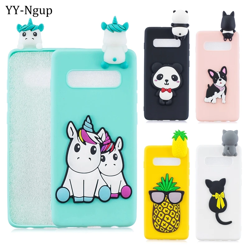 

for etui Samsung S10 Case Samsung Galaxy S10 Plus Cover 3D Unicorn Panda Silicone Case on Coque Samsung S10 Lite telefoon Cases