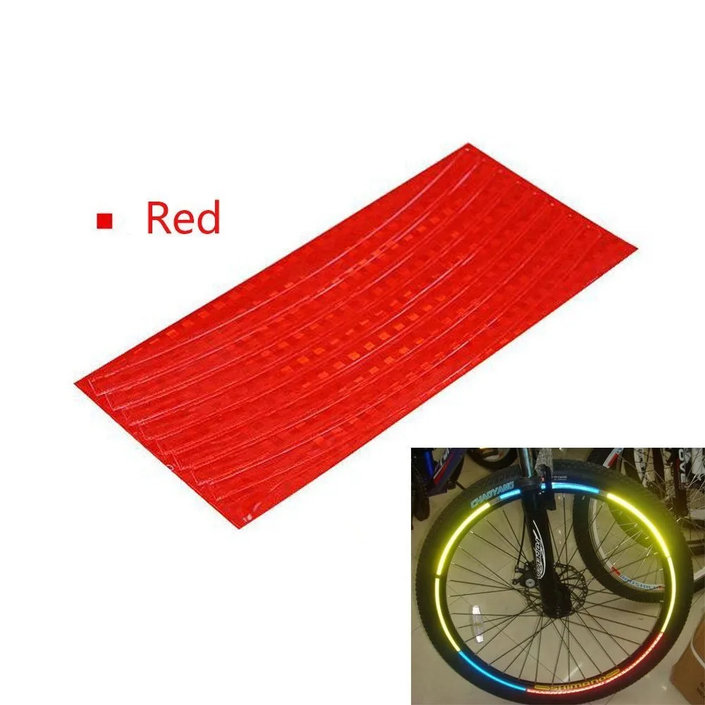 Reflective Tape Bicycle Stickers Adhesive For Bike Safety Bike Bicycle Sticker Cycling Wheel Rim Reflective Stickers Decal - Цвет: red