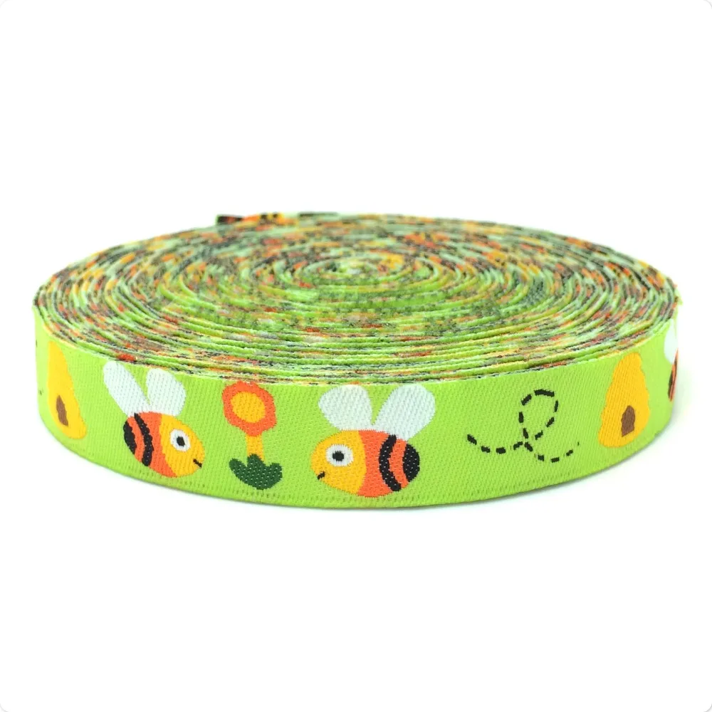 Zakka handmade accessories laciness ribbon woven Jacquard Ribbon with Funky Flying Bees 5/8" 16mm 10yards/lot KTZD15100202