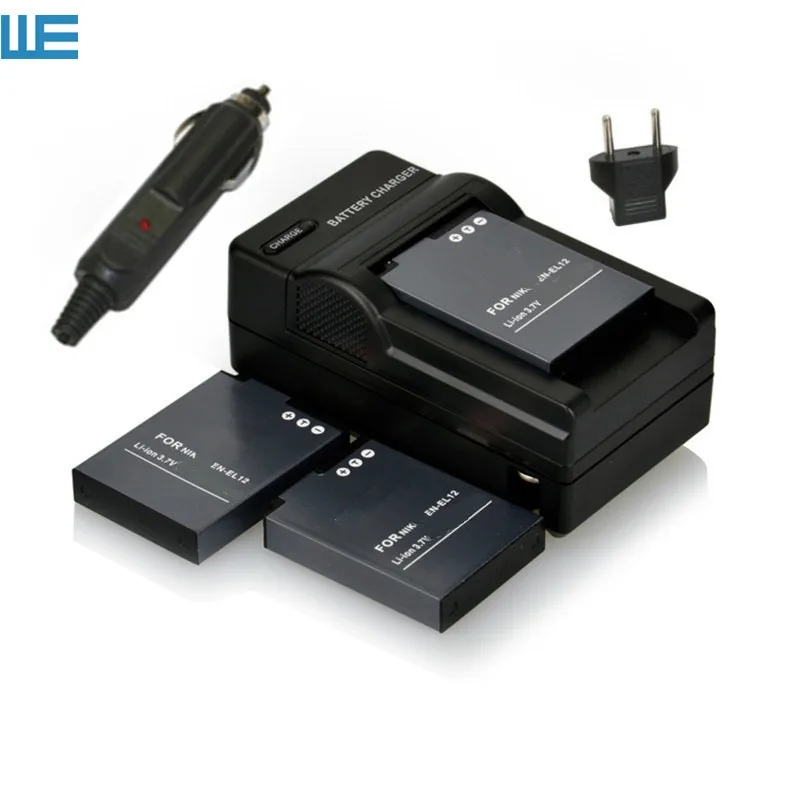 

3x EN-EL12 ENEL12 EL12 Camera Battery +Charger for Nikon Coolpix S610 S610c S620 S630 S640 S70 S710 P310 P330 W300 P340 A900.