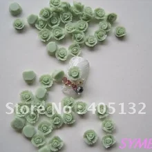 Cf-4-9 3D 200 шт./пакет ручной работы Керамика зеленый двойной цветочный дизайн ногтей украшение ногти, декорирование, цветы деко