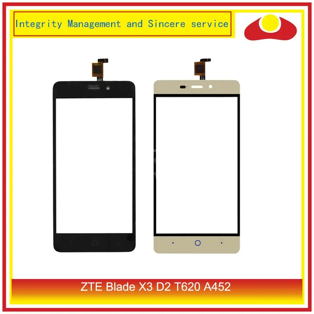 

For ZTE Blade X3 D2 T620 A452 Touch Screen Digitizer Touch Panel Sensor Front Outer Glass Lens A452 Touchscreen Replacement