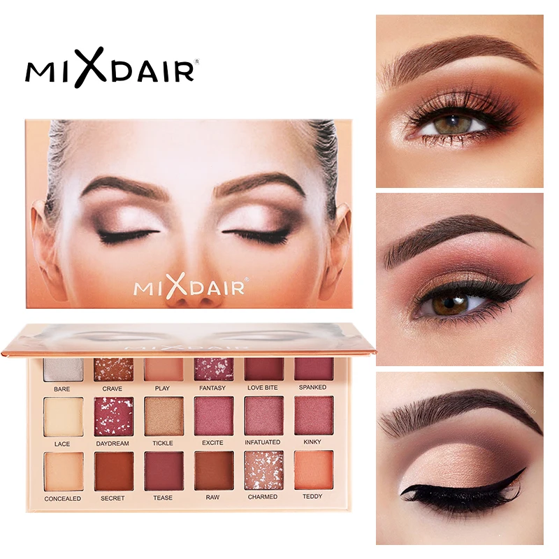 

MIXDAIR Eyeshadow 18 Colors Nude Eyeshadow Palette Long Lasting Shimmer Matte Glitter Pressed Pearls Eye Shadow Beauty Make Up