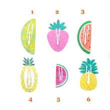 Детские заколки для волос, 2 шт., милые заколки для волос, заколки в форме фруктов, яркие цвета, детские заколки для девочек, парикмахерские заколки