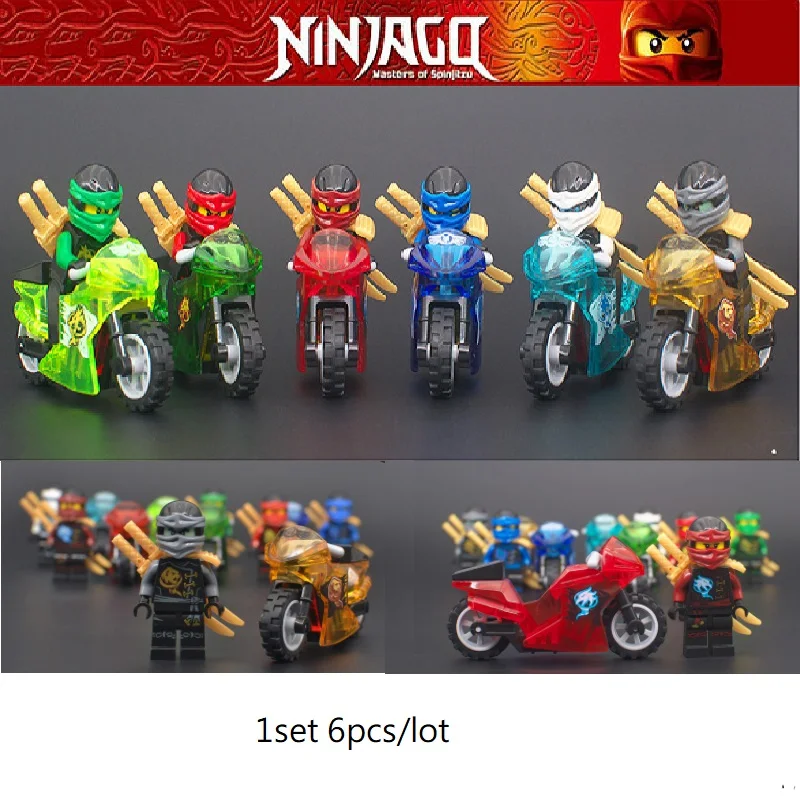 

Compatible with legoe Decool 6pcs/set SPINJITZU of ninjago 2018 movie Motorcycle Building Blocks toys gifts brick for minifigure