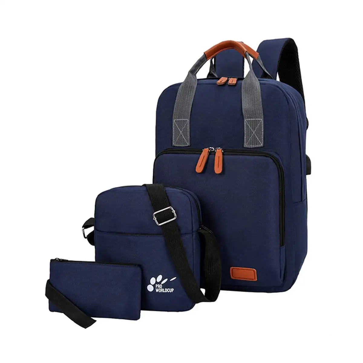 3 шт./компл. зарядка через usb рюкзак; ткань «Оксфорд»; школьный рюкзак для подростков Модная молодежная сумка через плечо сумка для ноутбука Повседневное путешествий настоящих
