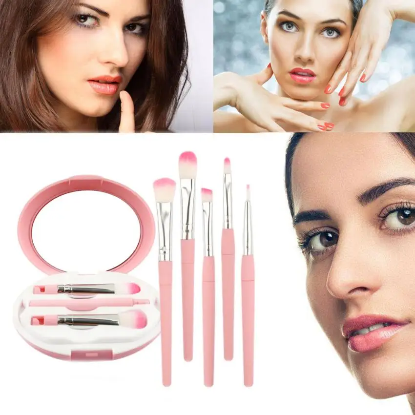 5 Pcs набор кистей для макияжа лица маска, веер для подводки для глаз Кисть для растушевки теней, инструмент 8,4