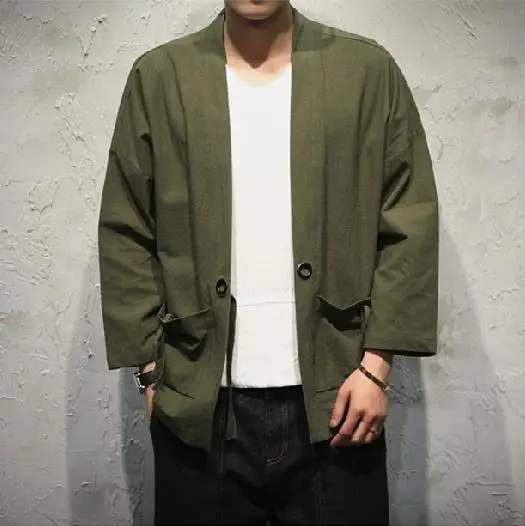 2018 Summer Men's Jackets Cotton Linen Short Sleeve Jacket Coat Men