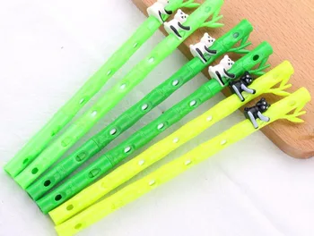 

lovely panda Bamboo whistle gel pen cartoon stationery prize kawaii stydent pen office writing pen black neutral pen 48pc/lot