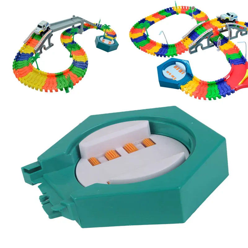 DIY Tracks Turntable Puzzle font b Toy b font Mini Racing Tracks Accessory for Magic Electric