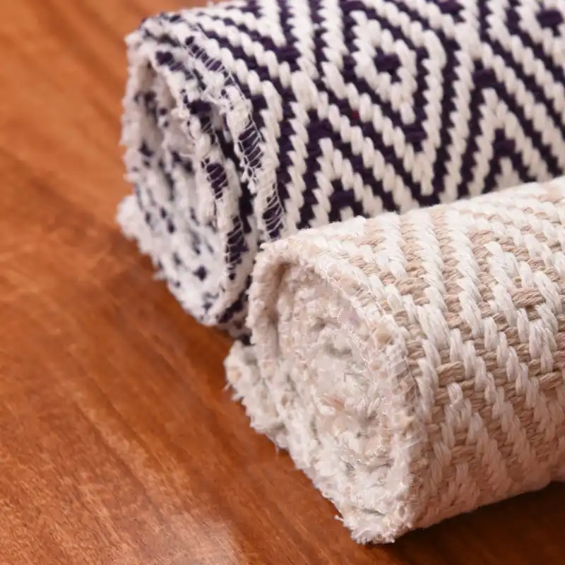 Reversible Hand Woven Cotton Rug Machine Washable Durable Throw Rugs