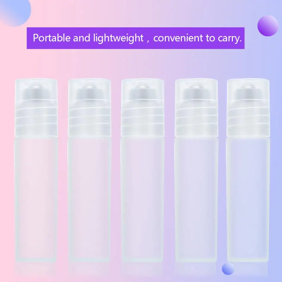 

Transluscent Essential Oil Bottles 5ml Roll On Stainless Steel Roller Ball Eye Cream Massager Perfume Refillable Empty Bottle