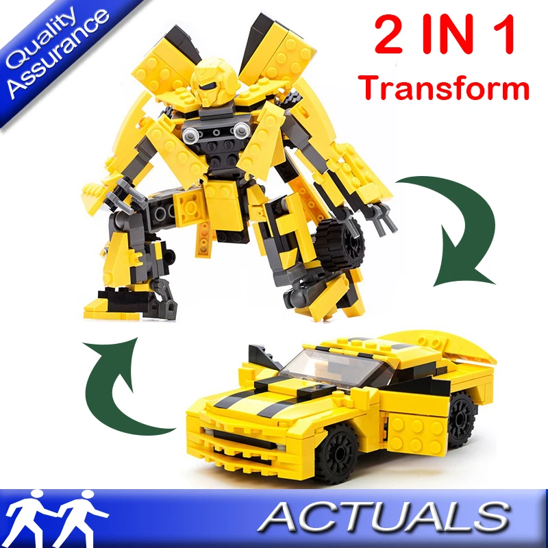 

2 In 1 GUDI 8711 Hornet King Kong Transform Robot Car Building Blocks Car Toy Bricks DIY Transform Toys Compatible with Lego MOC