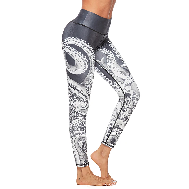 New Women Sexy Yoga Pants Octopus Printed Dry Fit Sport