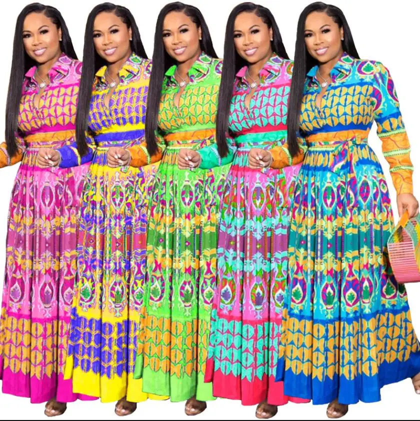 

African Dresses For Women Robe Africaine 2019 African Clothing Dashiki Fashion Print Cloth Long Maxi Dress Africa Clothing