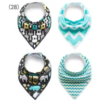 Давайте сделаем детские нагрудники печать безопасный мягкий хлопок 4 шт. в полоску розовый синий мальчиков и бандана для девочек нагрудный шарф подвеска для детей