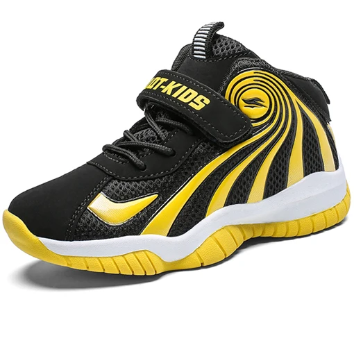 Толстая подошва Нескользящие Детские кроссовки для мальчиков Баскетбольная обувь детская спортивная обувь детский тренер обувь для мальчиков баскетбольные мячи высокие - Цвет: Boy Basketball