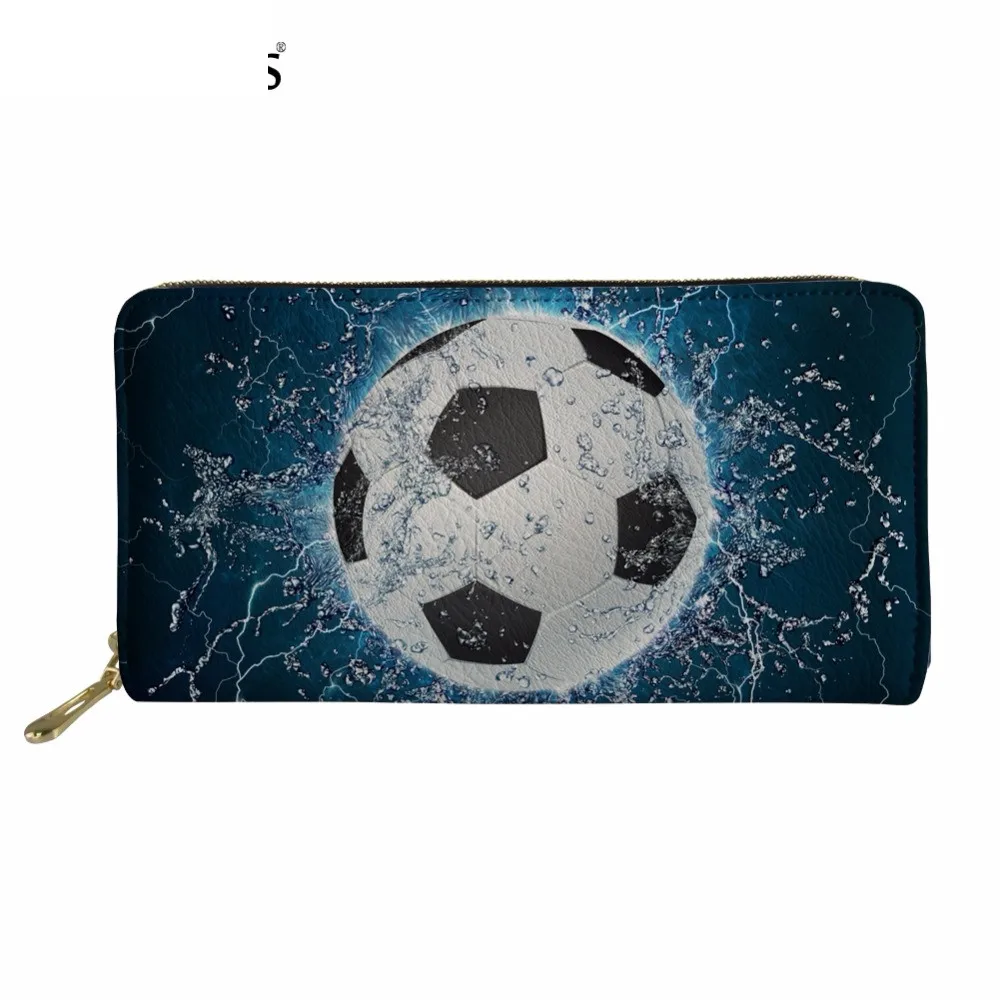 

Fashion Ice Soccerly Printing Man Long PU Leather Wallet Fashion Ball Design Business Credit Card Bags Zipper Holder Murse Sumka