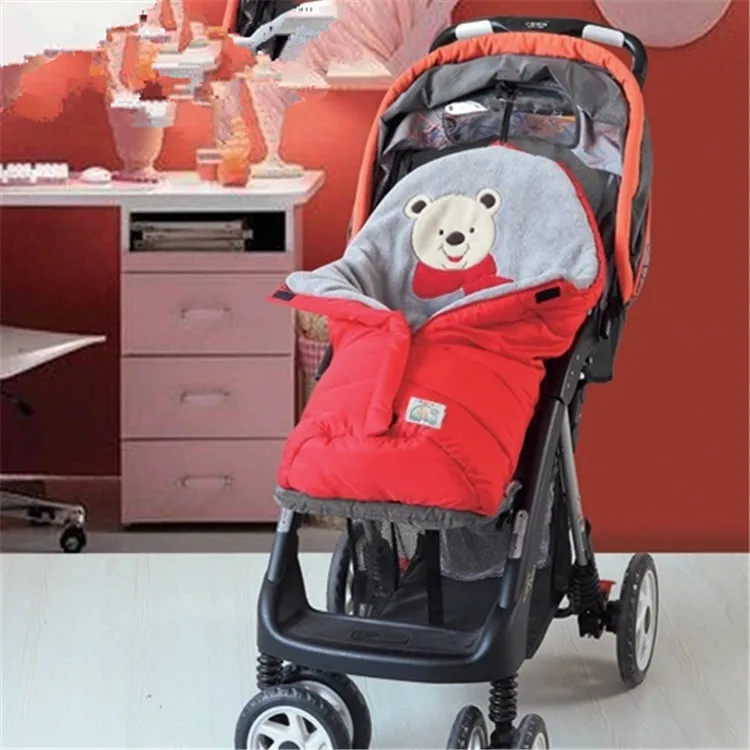 Теплый для детской коляски спальный мешок флис коляски Footmuff младенческой пеленать обёрточная бумага конверты для новорожденных Детское