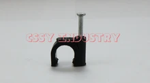 Braçadeira para cabo de unha, clipes fixadores para cabo de unha 4 5 6 7 8 9 10 mm para fio de plástico c preto com pregos fixadores