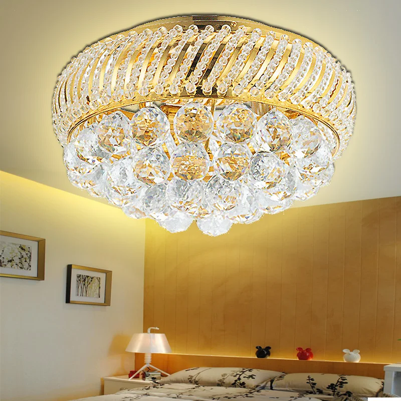Round crystal round ceiling lamps living room led creative bedroom