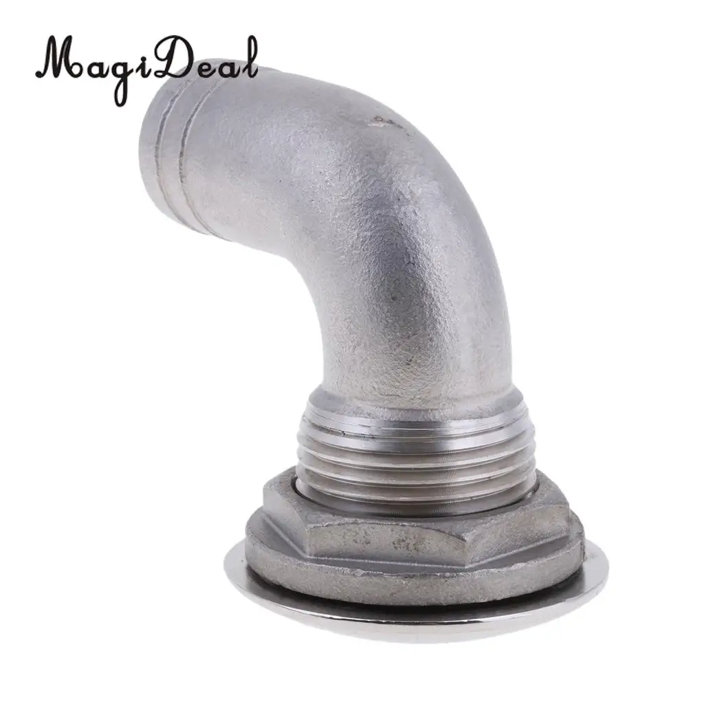 MagiDeal 25mm 316 Stainless Steel Boat Deck Drain Scupper 90 Degree Water Sports Rowing Boats for Kayak Canoe Rafting Boating