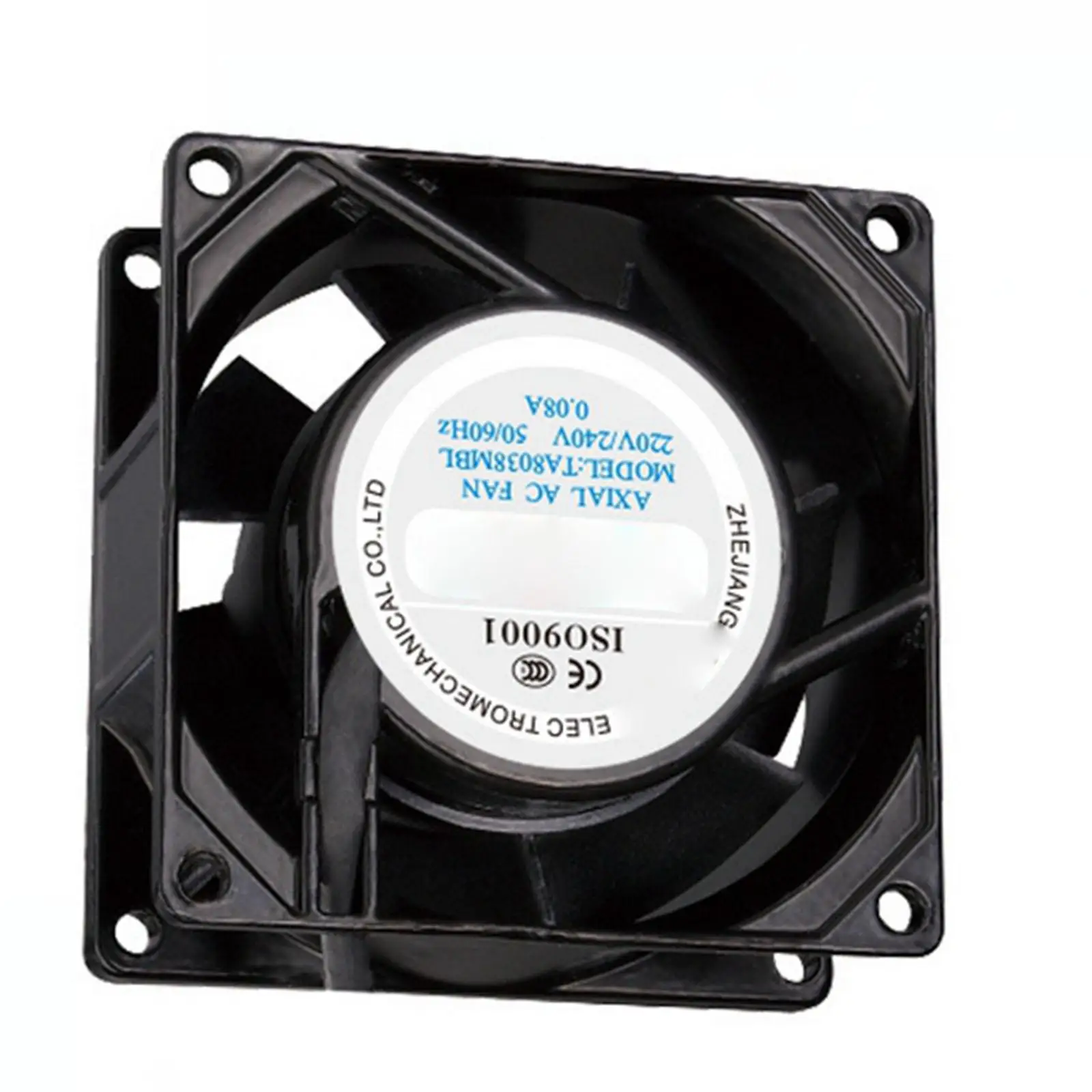 220V AC 80x80x38mm Axial Radiator Fan 29CFM 2700RPM Ball Bearing High Speed