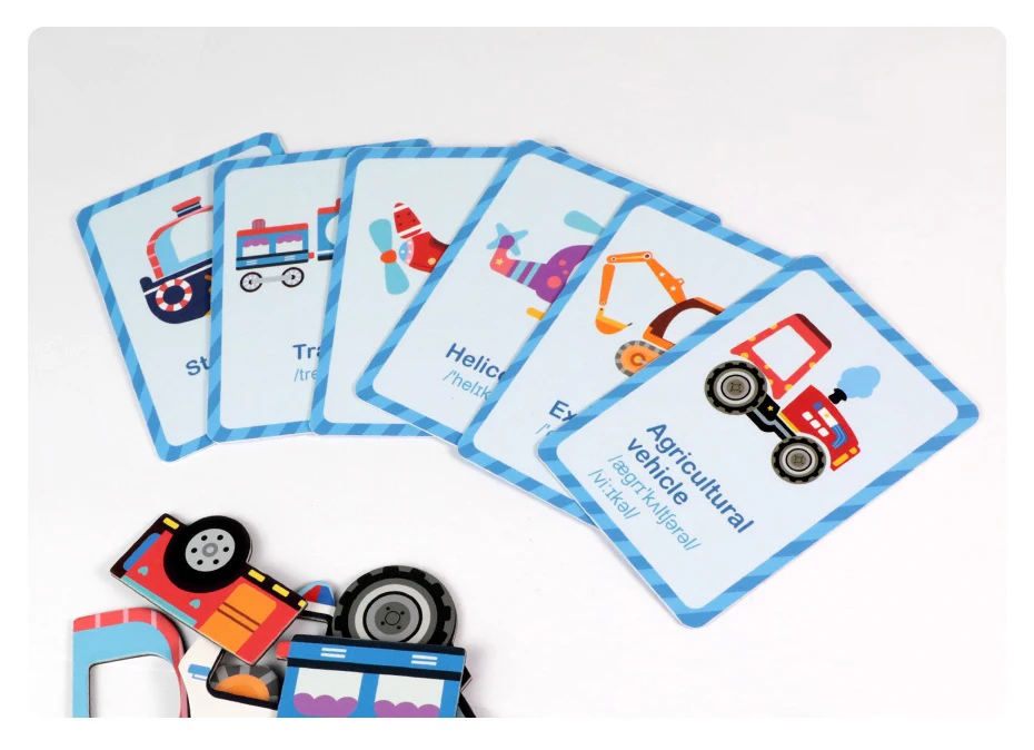 Magnetic Cartoon Puzzle 3D Traffic Matching Jigsaw Games Toy Early Learning Traffic Puzzles Educational Toys for Child Kids Gift_19