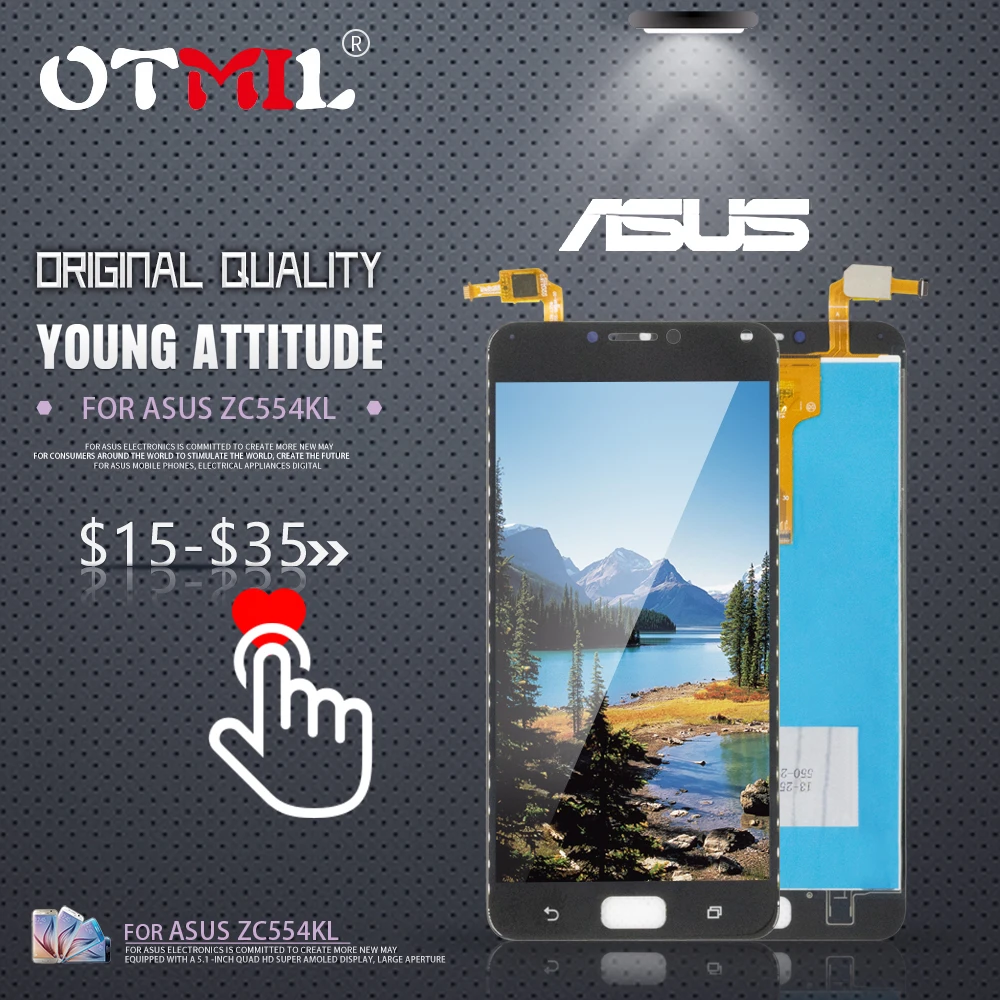 

OTMIL 5.5"Original for ASUS Zenfone 4 Max ZC554KL LCD Display Touch Screen Digitizer Assembly Replacement Free Tempered Glass #1