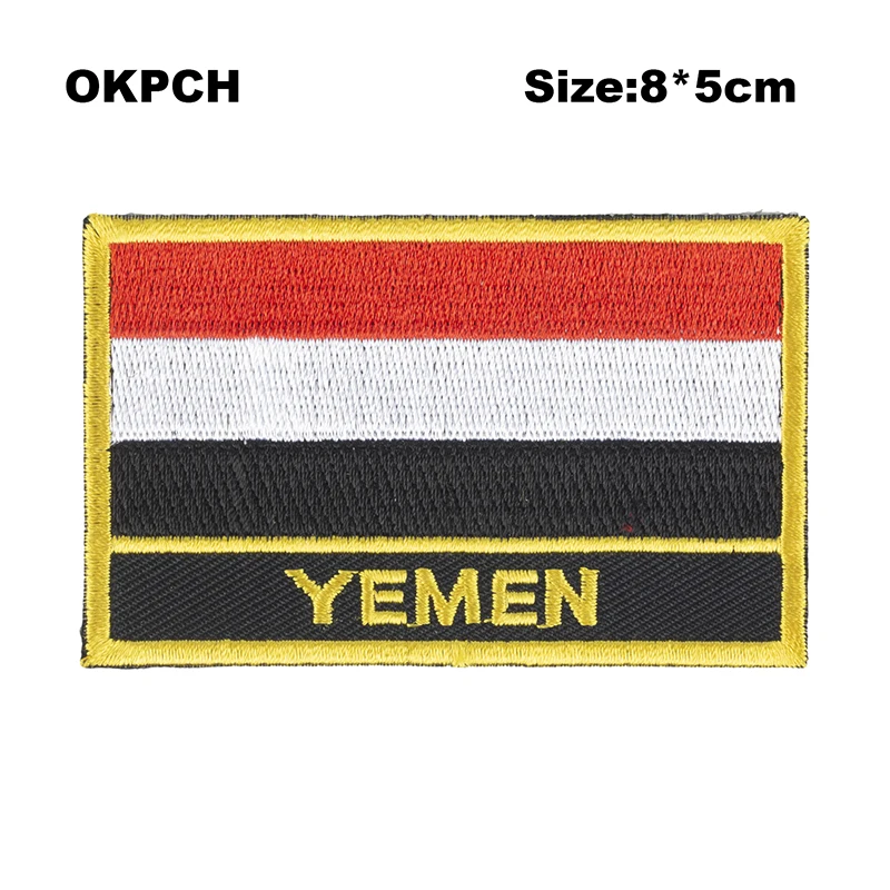 

Yemen Flag patcheswork fabric embroidery patch in Patches iorn patches for clothing flower PT0200-R