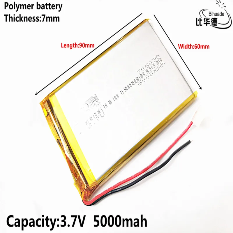 Хорошего качества литровая энергетическая батарея 3,7 v li-ion 706090 5000mAh батарея для poewr планшетных ПК портативный