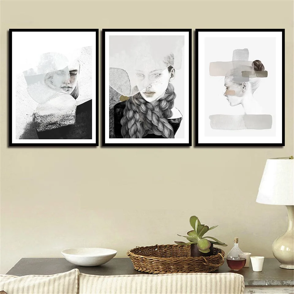 

Minimalist Poster Wall HD Print Pictures Abstract Beautiful Girl Nordic Style Canvas Art Painting For Home Wedding Decoration