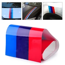 DWCX Car Styling M-Colored Power Flag Stripe Sticker Decal Car Hood Roof Fender 2M Fit for BMW 1 2 3 4 5 7 Series X1 X3 X6 Z1 Z3