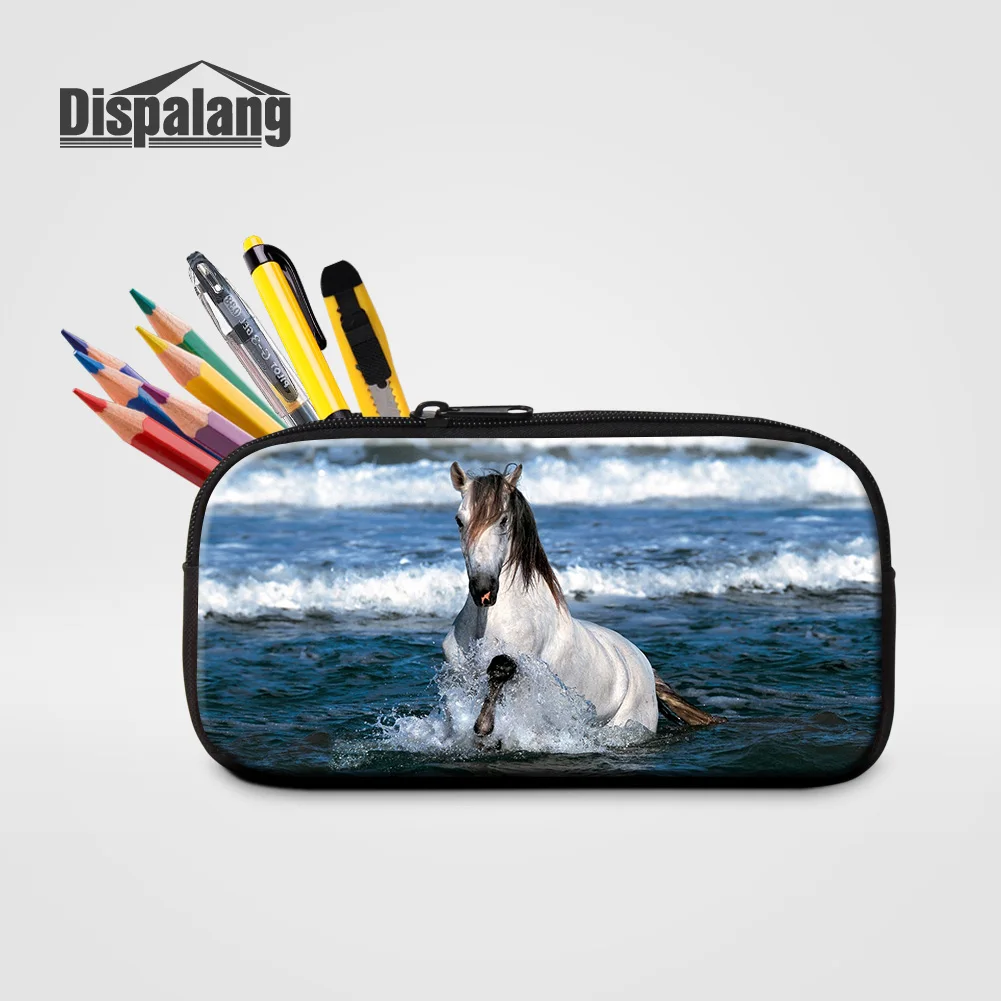 Dispalang пенал для карандашей с лошадью для детей, милые косметички для девочек-подростков, сумка для ручек с животными для мальчиков, горячая школьная офисная поставка - Цвет: Pencil Case07