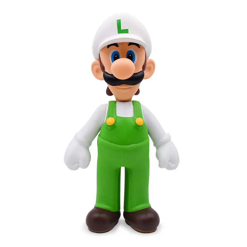 23 см 7 видов стилей Mario Bros Фигура Йоши Жаба Розовая Принцесса белая шляпа Марио Луиджи Модель Коллекция фигурка игрушка - Цвет: White Luigi No Box