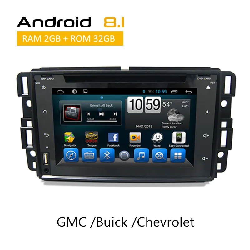 Android8.1 Octa Core Head Unit For GMC Buick Chevrolet 2din Android Car PC Multimedia System Rear View Camera AUX bluetooth TPMS |