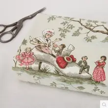 ZERZEEMOOY, 50x145 cm, tela de lona Vintage europea de cuento de hadas, tela de arpillera para textil para coser, acolchado Diy para bolso de cortina de almohada