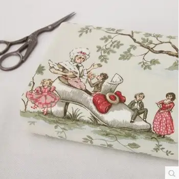 

ZERZEEMOOY 50x145cm Vintage Europe fairy tale Canvas Fabric Burlap for Sewing Textile Quilting Diy for pillow curtain Purse