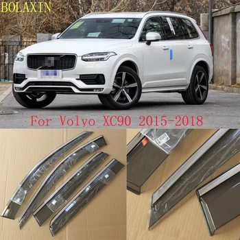 

BOLAXIN For Volvo XC90 2015-2018 Plastic Exterior Visor Vent Window Sun Rain Guard Deflectors Shade Car accessories 4PCS