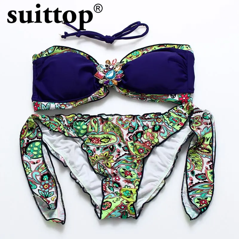 Suittop Bikini 2017 Push Up Swimsuit Women Sexy Bikini Set Mature Summer Micro Swimwear Girl 