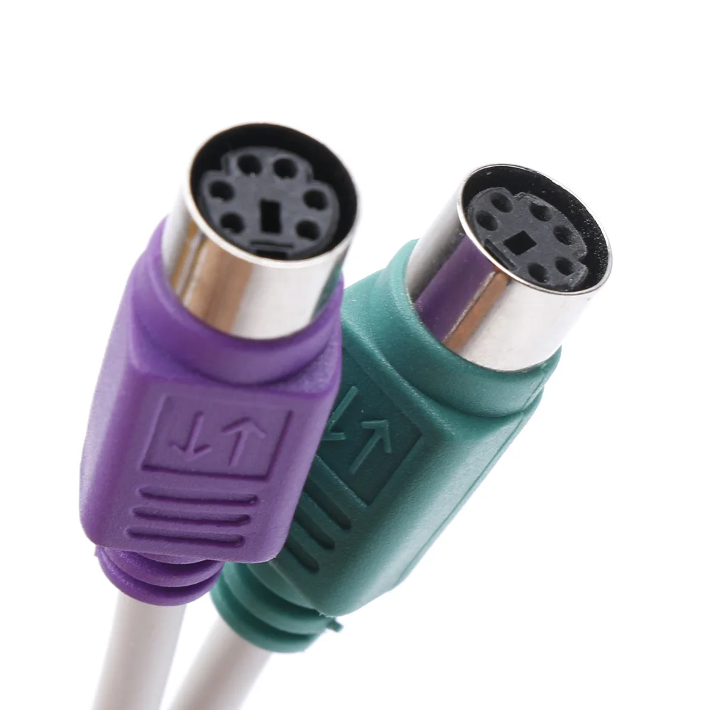 Новый Полезный 1 шт 31 см цветной двойной PS2 Женский к USB Мужской адаптер кабель F/M