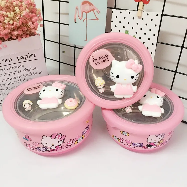 Hello Kitty Stainless Steel Lunch Box Food Storage Container Bento include Bag