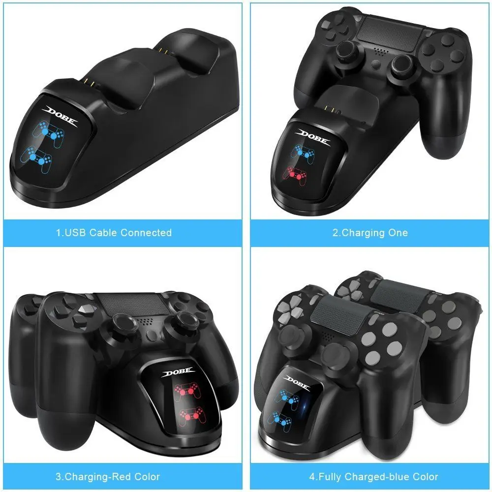 DOBE Game Dual Charging USB Charging Dock Gamepad Joystick for PS4 Wireless Controller 