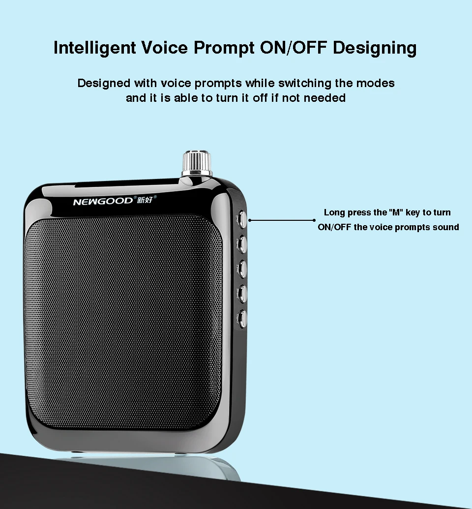 NEWGOOD Speaker Voice Amplifier Portable Megaphone Voice Amplifier Booster Megaphone With Bluetooth 4.1 For Teachers (2)