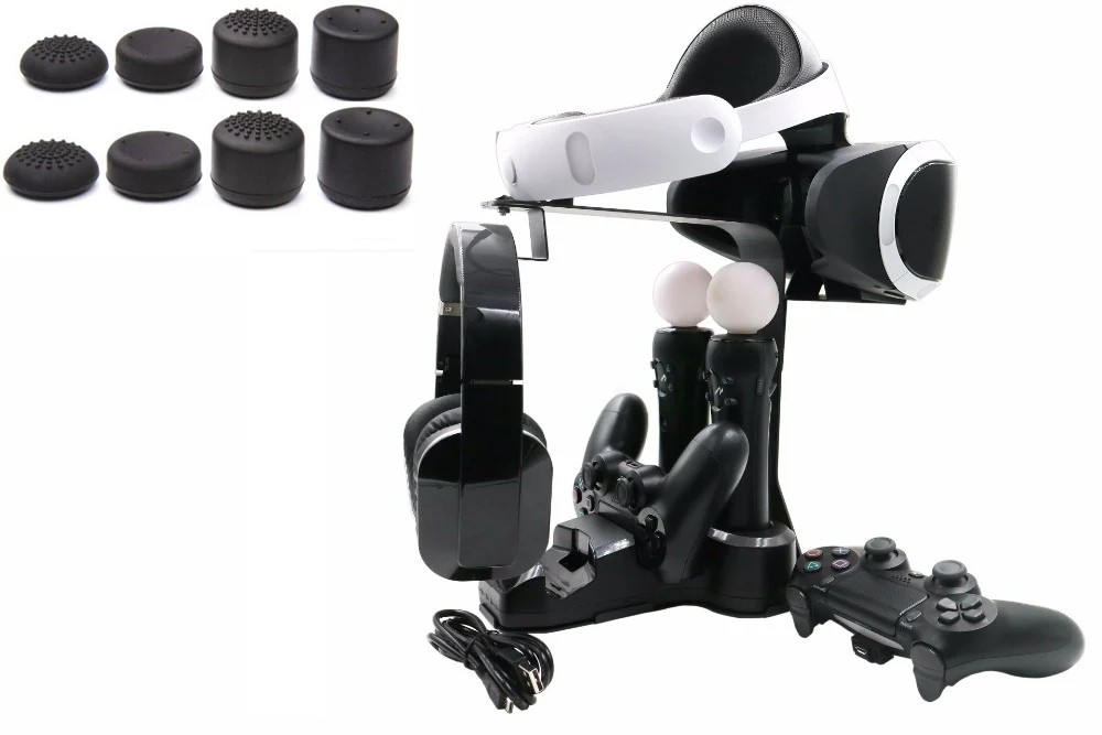 

Charging Charger and Display Stand Storage For PS4 VR Dualshock 4 Controller PS MOVE Motion Controller 5 in 1 Cradle Holder
