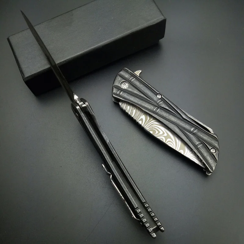 Карманный нож с бамбуковым резьбовым лезвием и шарикоподшипником|hunting pocket knife|pocket