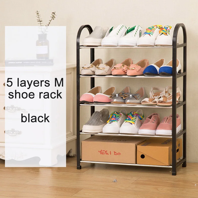 Multiple layers Shoe Rack Plastic parts Steel Pipe Shoes Shelf Easy Assembled Storage Organizer Stand Living Room Furniture
