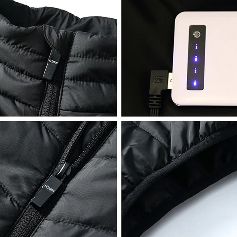 JACKSANQI Зимний толстый USB нагревательный хлопковый жилет для улицы без рукавов теплый походный Кемпинг Треккинг скалолазание рыболовные куртки RA186