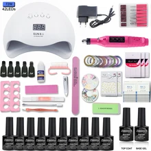 72/54/36W для ногтей, УФ-лампа Сушилка маникюрный набор 10 шт УФ-гель Лаки лак для ногтей Гель-лак био-Гели Soak Off, инструменты для маникюра, Гель-лак Наборы