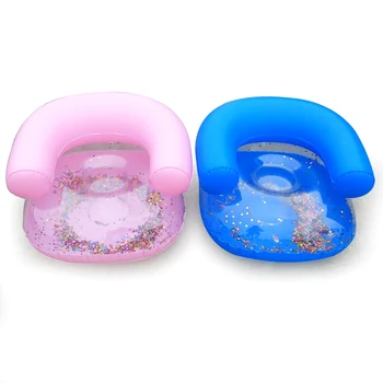 

New Kids Inflatable Sofa Baby Sitting Chair Sequin Kids Bath Learning Seat LMH66